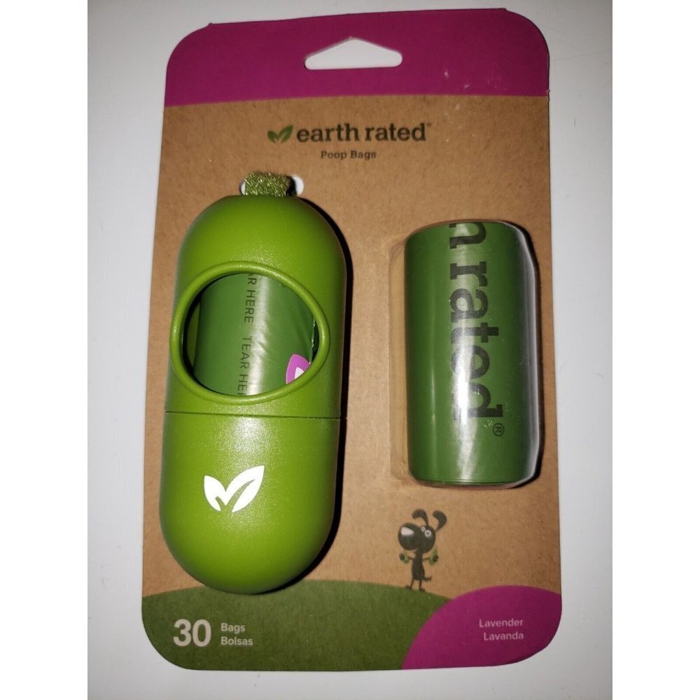 𝅺Earth Rated Leash Dispenser & 30 Dog Poop Bag Bundle Pack - Ultra-Thick Doggie